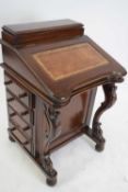Mahogany Davenport desk, the top section with a lift up storage compartment over a sloped writing