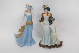 Royal Worcester figure of Ascot lady modelled by Richard Moore from the High Society series,