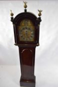 Thomas Page, Norwich, 18th century mahogany longcase clock with arched dial with Roman and Arabic