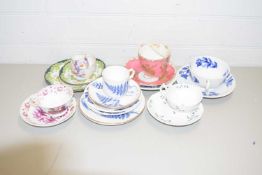 MIXED CUPS AND SAUCERS TO INCLUDE 19TH CENTURY COPELAND GARRETT AND VARIOUS OTHERS