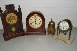 FOUR VARIOUS MANTEL CLOCKS