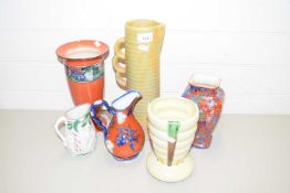 MIXED LOT VARIOUS DECORATED VASES AND JUGS TO INCLUDE BRETBY