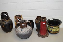 COLLECTION OF BRETBY VASES AND A FURTHER BRETBY JARDINIERE