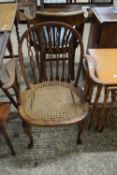 EARLY 20TH CENTURY CANE SEATED ARMCHAIR