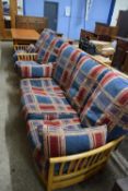 ERCOL STYLE THREE PIECE SUITE WITH LOOSE CUSHIONS