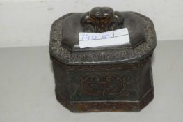 SMALL PEWTER TEA CADDY