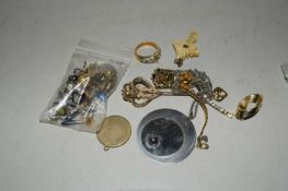 QTY VARIOUS EARRINGS, COSTUME JEWELLERY ETC.