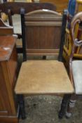 VICTORIAN AESTHETIC STYLE OAK AND EBONISED HALL CHAIR