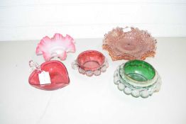 MIXED LOT VARIOUS COLOURED GLASS DISHES