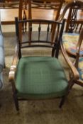 UPHOLSTERED ARMCHAIR, HEIGHT APPROX 80CM