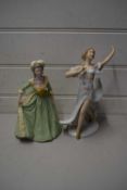 WALLENDORF MODEL OF A BALLERINA, TOGETHER WITH A FRANKLIN PORCELAIN MODEL OF MARIE ANTOINETTE