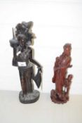 TWO 20TH CENTURY CHINESE WOODEN FIGURES