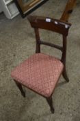 VICTORIAN STYLE MAHOGANY BAR BACK CHILDS CHAIR WITH UPHOLSTERED SEAT