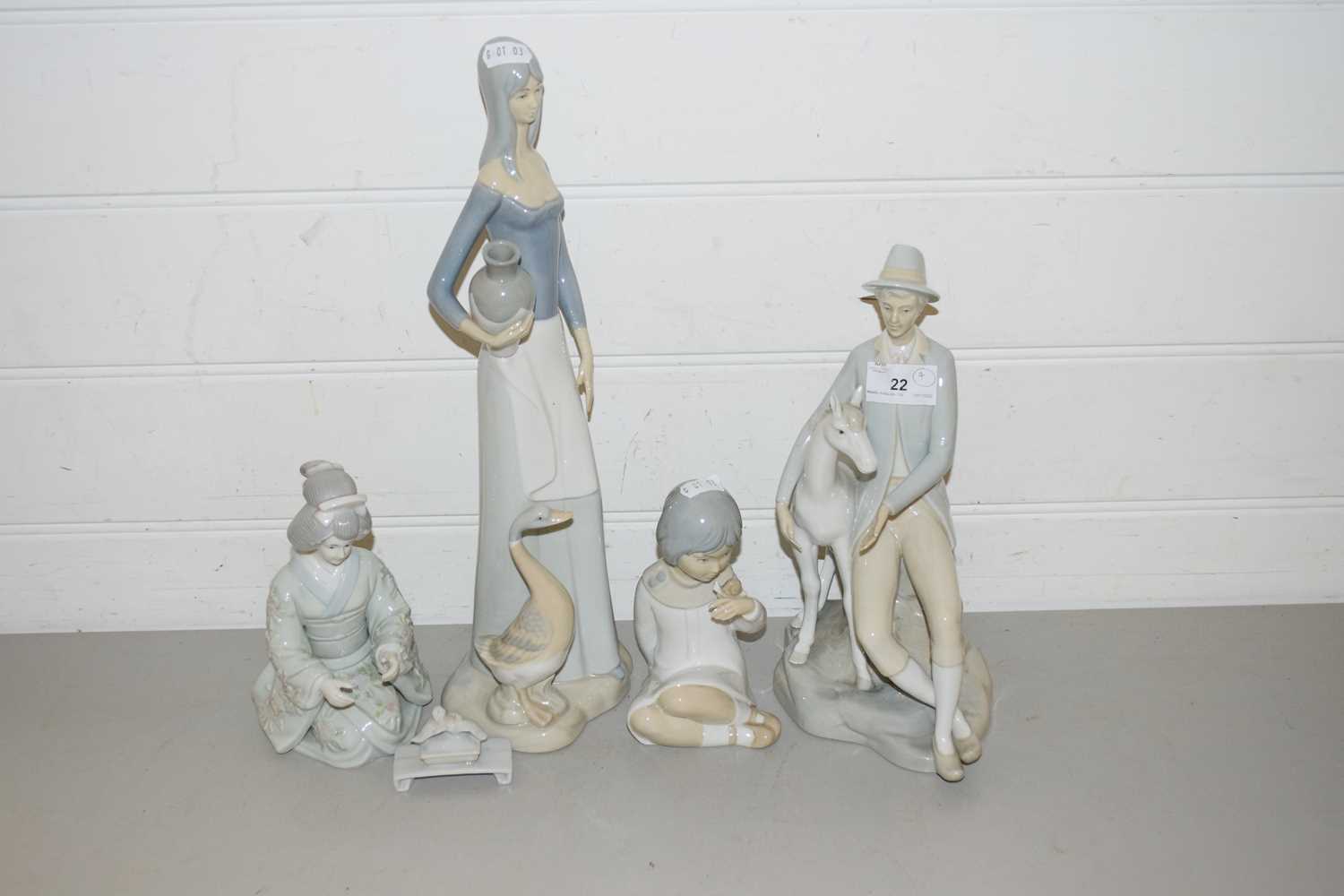 COLLECTION OF FOUR SPANISH LLADRO STYLE FIGURES