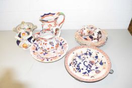 MIXED LOT VARIOUS CERAMICS TO INCLUDE IRONSTONE JUG AND OTHER ITEMS