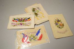 QTY WWI HAND EMBROIDERED POSTCARDS