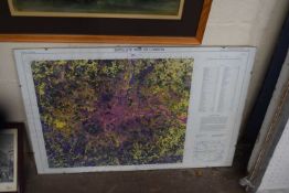 SATELLITE VIEW OF LONDON IN A CLIP FRAME AND GLAZED, 89CM WIDE