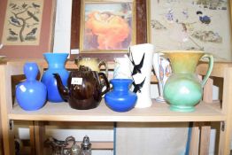 VARIOUS VASES AND TEA POTS TO INCLUDE ROYAL LANCASTRIAN VASE