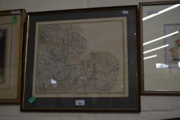 CHARLES KNIGHT & CO, ENGLAND NO 3 COLOURED MAP, F/G, 51CM WIDE