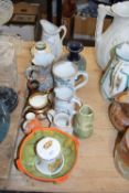 VARIOUS CERAMICS, LUSTRE WARE JUG, VASES, ART DECO BOWL ETC