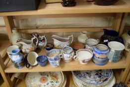 VARIOUS VICTORIAN AND LATER CERAMICS TO INCLUDE JUGS, TEA WARES ETC