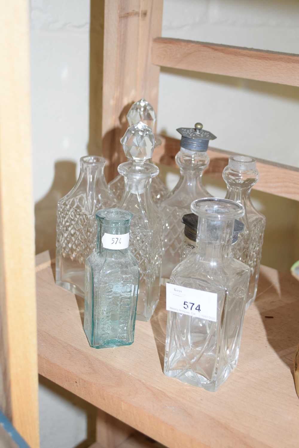 VARIOUS SMALL GLASS CONDIMENT BOTTLES