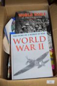 BOX OF MIXED BOOKS INCLUDING MILITARY HISTORY, WWI, WWII AND OTHER ITEMS