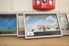 FOUR SMALL SURREALIST COLOURED PRINTS, F/G