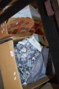 TWO BOXES OF MIXED FABRICS