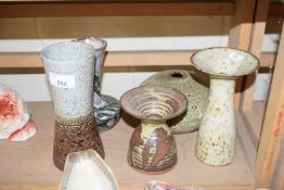 FIVE VARIOUS STUDIO POTTERY VASES