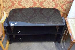 SET OF BLACK GLASS SHELVES