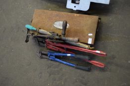 QUANTITY OF VINTAGE TOOLS, INCLUDING CUTTERS AND HAND HELD DRILL