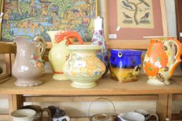 VARIOUS ASSORTED CERAMICS TO INCLUDE ART DECO STYLE JUG, VASES ETC