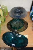 GROUP OF ART GLASS WARES, BOWLS ETC