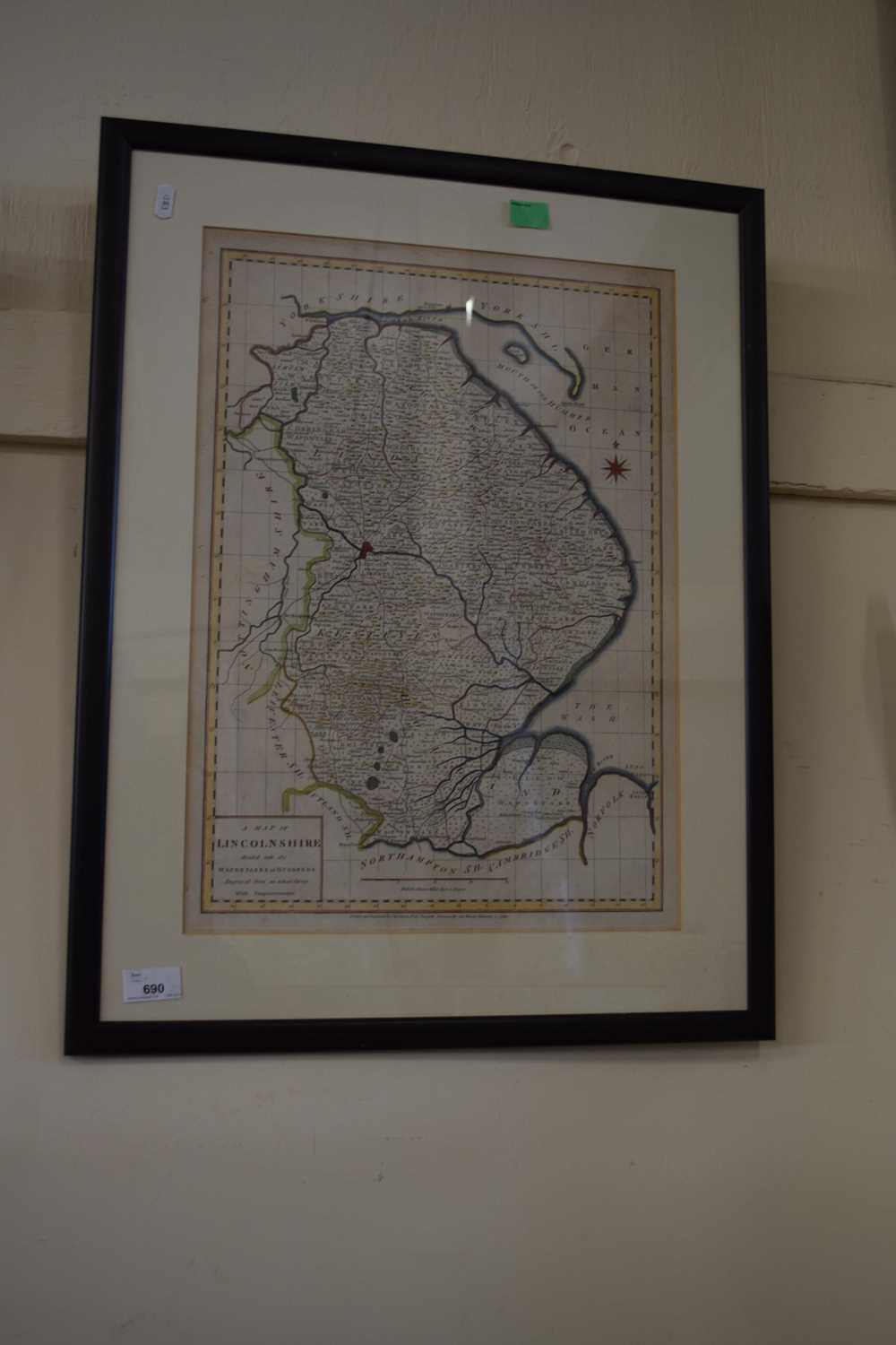 FRAMED MAP OF LINCOLNSHIRE