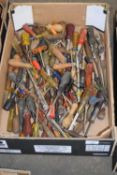 BOX OF ASSORTED SCREWDRIVERS