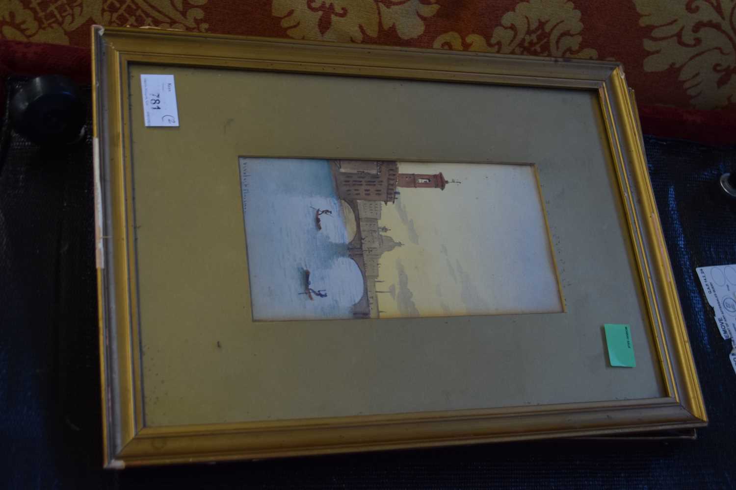 WATERCOLOUR OF A VENETIAN SCENE TOGETHER WITH A FURTHER WATERCOLOUR, INDISTINCTLY SIGNED