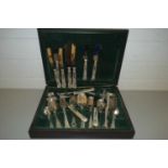 CASED SILVER PLATED KINGS PATTERN CUTLERY