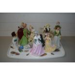 VARIOUS 20TH CENTURY FIGURINES TO INCLUDE BALLERINAS AND OTHERS