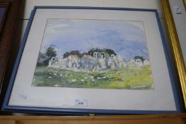 K. OHSTEN, BUNGAY MARSHES AND CASTLE ACRE, WATERCOLOURS, F/G, (2)