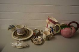 VARIOUS CERAMICS TO INCLUDE MUGS, NOVELTY JUGS, AND OTHER ITEMS