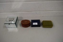 FOUR BOXES CONTAINING CUFF LINKS AND OTHER ITEMS