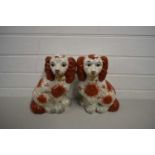 PAIR OF STAFFORDSHIRE STYLE MODEL SPANIELS