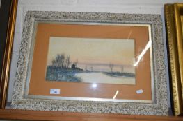 F VINCENT, STUDY OF A RIVERSIDE CHURCH, WATERCOLOUR, SIGNED AND DATED 1900, F/G, 61CM WIDE
