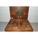 CASED SET OF ANTIQUE CHILD'S WOODEN BUILDING BLOCKS