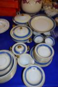 QUANTITY OF 20TH CENTURY JAPANESE KUTANI BLUE AND GILT DECORATED DINNER AND TEA WARES