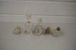 COLLECTION OF GLASS SCENT BOTTLES