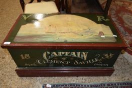 CONTEMPORARY PAINTED PINE TRUNK MARKED 'CAPT CLEMENT SAVILLE', 82CM WIDE