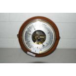 20TH CENTURY HARDWOOD CASED ANEROID BAROMETER