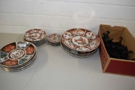 COLLECTION OF MODERN JAPANESE FLORAL DECORATED COLLECTORS PLATES